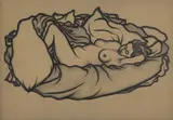 Untilted (Reclining Nude) by Miklós Farkashazy, 1930, charcoal on velours paper, sold Oct 2019