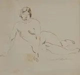 Nude by Walt Kuhn, ink on paper, sold Oct 2019