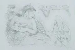 Study for Asleep #2 by Douglas Hofmann, graphite on paper, sold Oct 2019