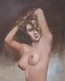 Untitled (Nude VI) by Pál Fried, oil on canvas, sold Oct 2019