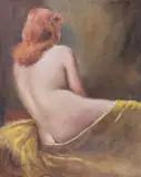 Untitled (Nude VII) by Pál Fried, oil on canvas, sold Oct 2019