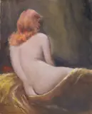 Untitled (Nude XI) by Pál Fried, oil on canvas, sold Oct 2019