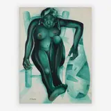 Untitled (Seated Nude) by Jacques-Enguerrand Gourgue, oil on canvas, sold Oct 2019