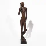 Standing Nude with Flowers by Baruch Saktsier, bronze, sold Oct 2019