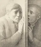 The Voice by George Tooker, 1977, lithograph, sold Dec 2019