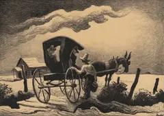 Gateside Conversations by Thomas Hart Benton, 1946, lithograph, sold Dec 2019