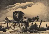 Gateside Conversations by Thomas Hart Benton, 1946, lithograph, sold Dec 2019