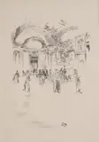 The Long Gallery, Louvre by James Abbott McNeill Whistler, 1894, etching, sold Dec 2019