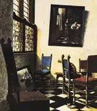 Vermeer's Moving by George Deem, 1979, lithograph in colors, sold Dec 2019