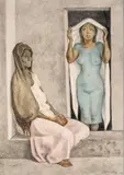 El Rebozo Blanco by Francisco Zúñiga, 1986, lithograph in colors, sold Dec 2019