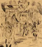 Interior with Elegant Gathering by Bernanrd Lamotte, etching, sold Dec 2019