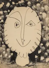 Head by Pablo Picasso, lithograph, sold Dec 2019