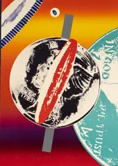 Spinning Faces in Space by James Rosenquist, 1972, lithograph in colors, sold Dec 2019