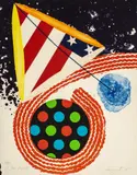A Free For All (from ”An American Portrait, 1776-1976”) by James Rosenquist, 1976, lithograph in colors on Rives BFK paper, sold Dec 2019