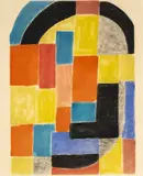 Composition by Sonia Delaunay, etching with aquatint in colors on wove paper, sold Dec 2019