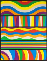 Untitled (Waves and Lines) by Sol LeWitt, 1998, silkscreen in colors on paper, sold Dec 2019