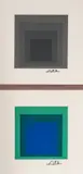 Gray Instrumentation (upper) and Homage to the Square (lower) by Josef Albers, 1974 & 1976, screenprint, sold Dec 2019