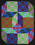 Garden by Victor Vasarely, Screenprint in colors on wove paper, sold Dec 2019