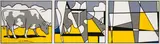 Grafica Pop (Cow Going Abstract) by Roy Lichtenstein, 1985, lithograph on exhibition poster, sold Dec 2019