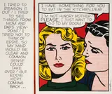 Eddie Diptych by Roy Lichtenstein, lithograph on exhibition poster, sold Dec 2019