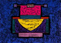 Jukebox V State II by Enrico Embroli, etching on black paper, sold Dec 2019