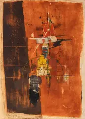 Balance by Johnny Friedlander, etching and aquatint in colors, sold Dec 2019