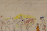 Donkeys by Kees van Dongen, graphite and watercolor on paper, sold Feb 2020