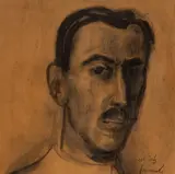 Portrait de M. Sam Salz by Constant Permeke, 1928, charcoal on wood panel, sold Feb 2020