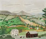 Early Fall by Grandma Moses, 1956, oil on canvas board, sold Feb 2020