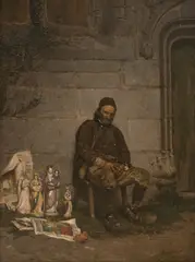 Breton Icon Seller by Thomas Hovenden, 1876, oil on canvas, sold Feb 2020