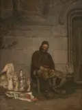 Breton Icon Seller by Thomas Hovenden, 1876, oil on canvas, sold Feb 2020