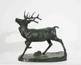 Stag by Antoine-Louis Barye, bronze, sold Feb 2020