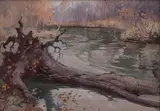 Miami River, Ohio by George Browne, oil on board, sold Feb 2020