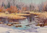 Winter Landscape I by George Browne, oil on canvas, sold Feb 2020