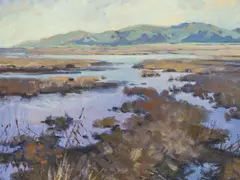 Paradise Marsh by George Browne, oil on board, sold Feb 2020