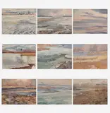 9 Shore studies by George Browne, oil on canvas (unstretched), sold Feb 2020