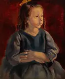 Portrait of a girl by Clara Klinghoffer, oil on canvas, sold Feb 2020