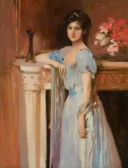 Before the Theater by An He, oil on canvas, sold Feb 2020