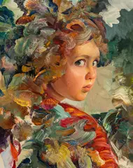 Young Girl by Francisco Masseria, oil on canvas, sold Feb 2020