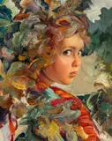 Young Girl by Francisco Masseria, oil on canvas, sold Feb 2020