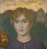Portrait of a Woman by Gerald Leake, oil on canvas, sold Feb 2020