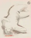 Nu alangui by Antoniucci Volti, Crayon noir et sanguine, sold Apr 2026