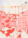 Arcueil by Jacques Lagrange, 1957, Gouache et mine de plomb, sold Apr 2026