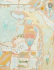 Quai animé by Jacques Truphémus, Gouache sur papier contrecollé sur carton, sold Apr 2026