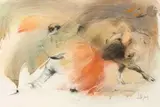 La Corrida by Hubert de Watrigant, Fusain, aquarelle et crayon gras, sold Apr 2026
