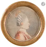 Profil de femme by Dominique Vivant Denon, Mine de plomb et sanguine en tondo, sold Mar 2026
