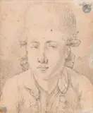 Portrait de jeune homme en buste by Augustin de Saint-Aubin, Crayon noir, sold Mar 2026