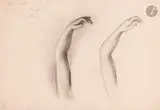 Études de bras by François Chifflart, Crayon noir et estompe, sold Mar 2026