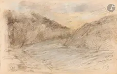 Étude de paysage au grand ciel by Eugène Boudin, Pastel et crayon noir, sold Mar 2026