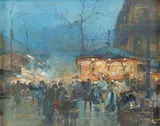 Le Manège, la nuit by Luigi Loir, Gouache, sold Mar 2026